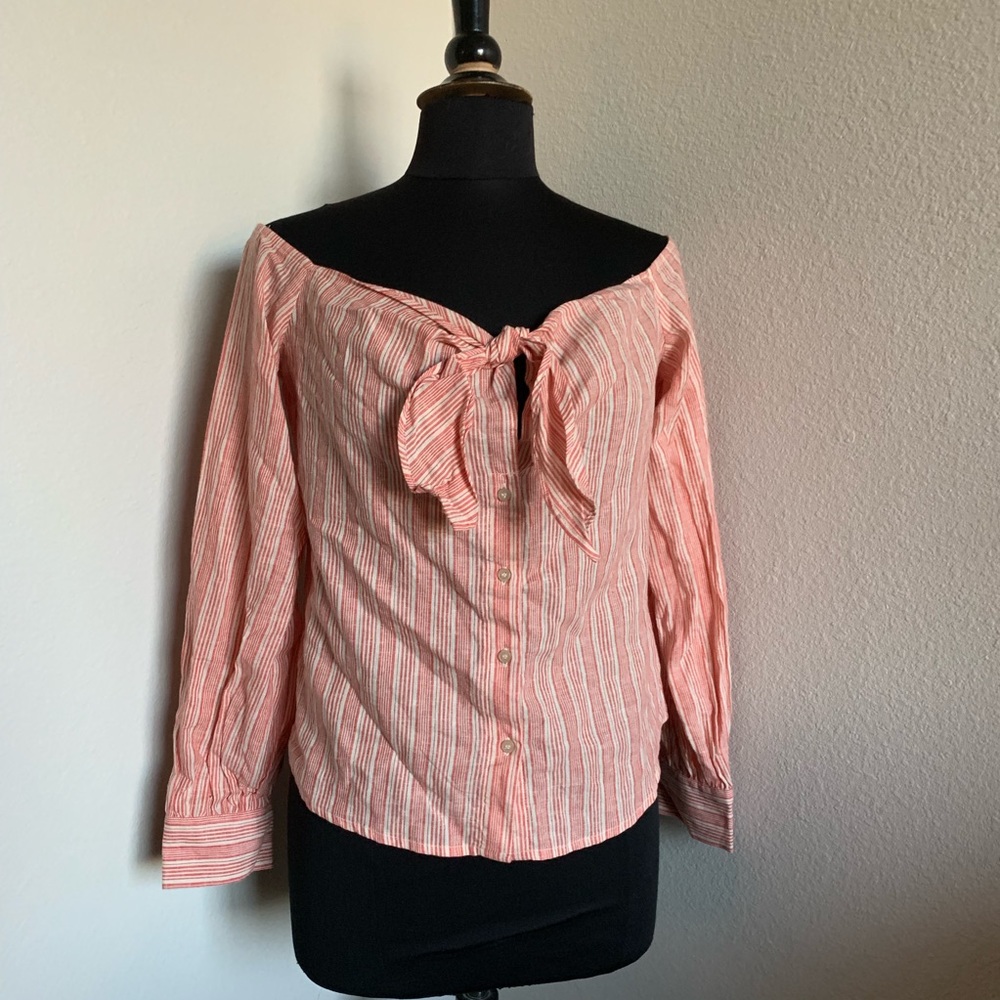 Free people off the shoulder button down